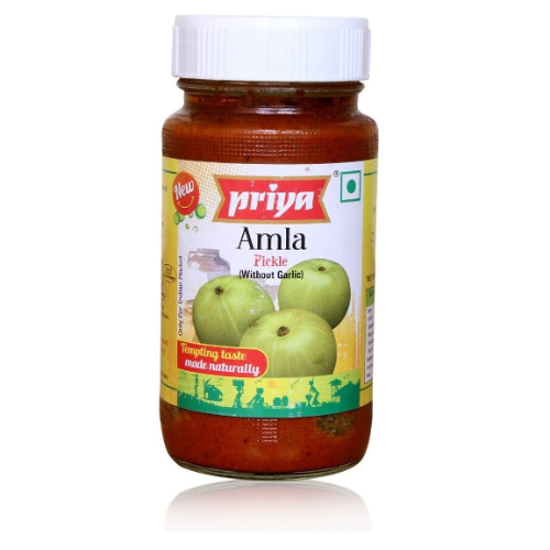 Priya Amla (Gooseberry) Pickle without Garlic (300g) - Indian Ginger