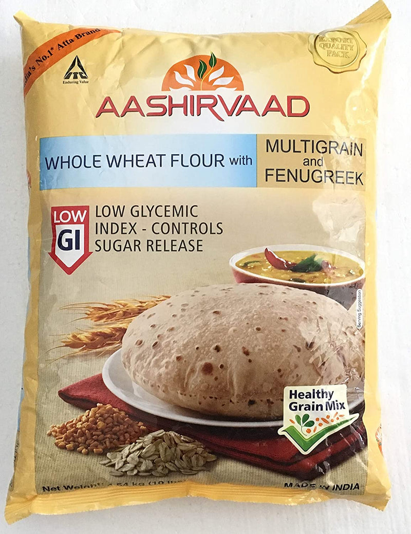 Aashirvaad Multigrain with Fenugreek Atta - Export Pack (5Kg) - Indian Ginger