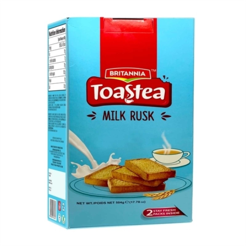 Britannia ToastTea (Milk Rusk) - 1kg [Family Pack] - Indian Ginger