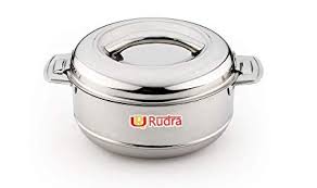 Serving Dish -  Rudra Stainless Steel Serving Pot [Large] - Indian Ginger