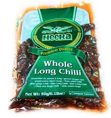 Heera Dried Whole Red Chillies (Long) (50g) - Indian Ginger