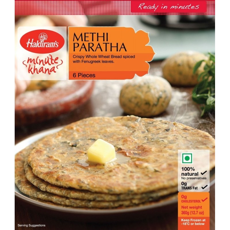 Haldiram's Methi Paratha - 6 pieces - Indian Ginger