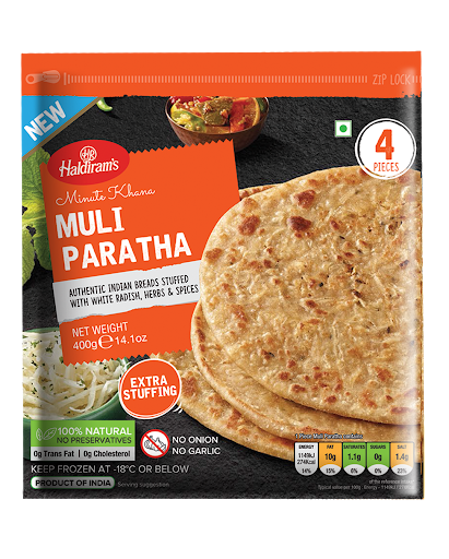 Haldiram's Muli Paratha - 4 pieces - Indian Ginger